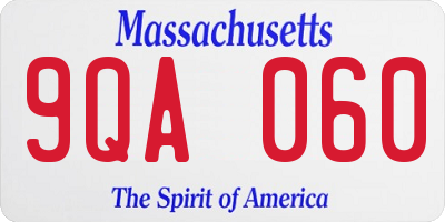 MA license plate 9QA060
