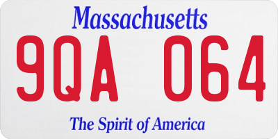 MA license plate 9QA064