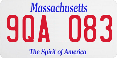 MA license plate 9QA083