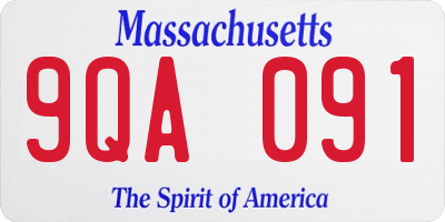 MA license plate 9QA091