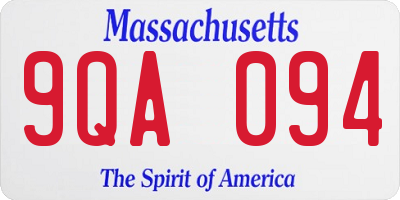 MA license plate 9QA094