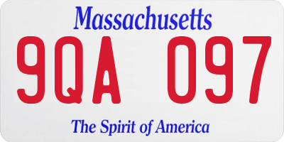 MA license plate 9QA097