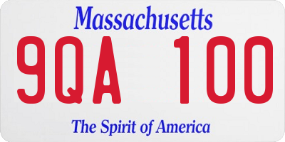 MA license plate 9QA100