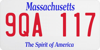 MA license plate 9QA117