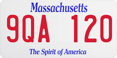 MA license plate 9QA120