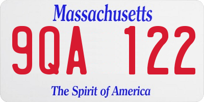 MA license plate 9QA122