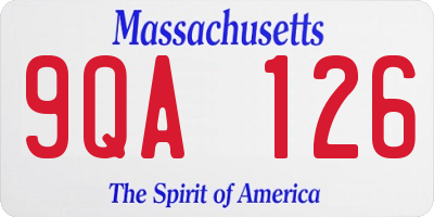 MA license plate 9QA126