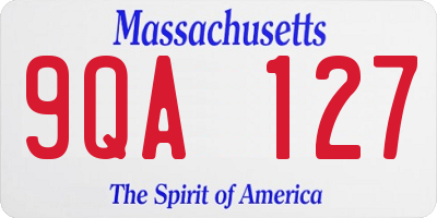 MA license plate 9QA127