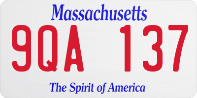 MA license plate 9QA137