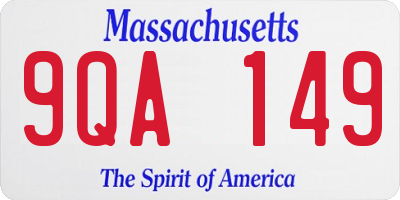MA license plate 9QA149