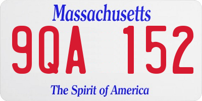 MA license plate 9QA152