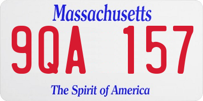 MA license plate 9QA157