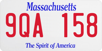 MA license plate 9QA158