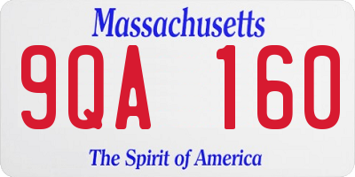 MA license plate 9QA160