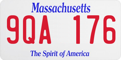 MA license plate 9QA176