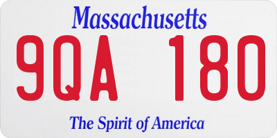 MA license plate 9QA180