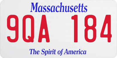 MA license plate 9QA184