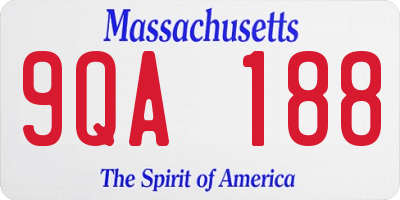 MA license plate 9QA188