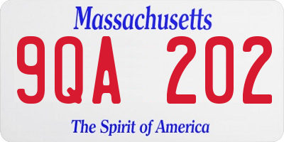 MA license plate 9QA202
