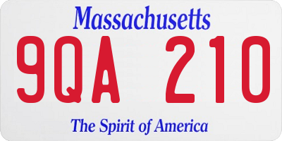 MA license plate 9QA210