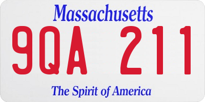 MA license plate 9QA211