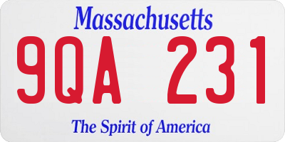 MA license plate 9QA231