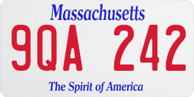 MA license plate 9QA242