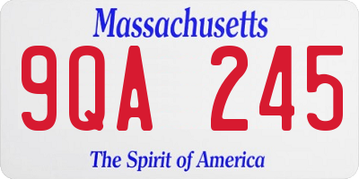 MA license plate 9QA245
