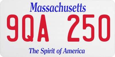 MA license plate 9QA250