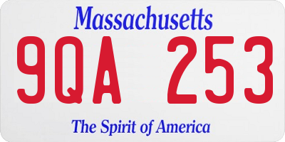 MA license plate 9QA253