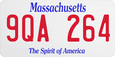 MA license plate 9QA264