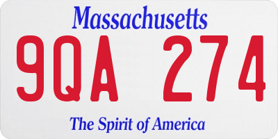 MA license plate 9QA274