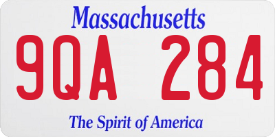 MA license plate 9QA284