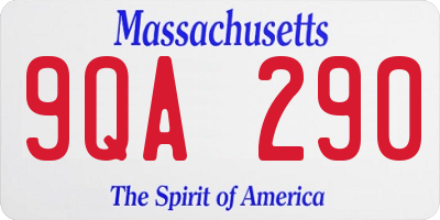MA license plate 9QA290