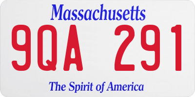 MA license plate 9QA291