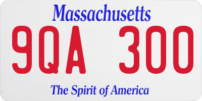 MA license plate 9QA300