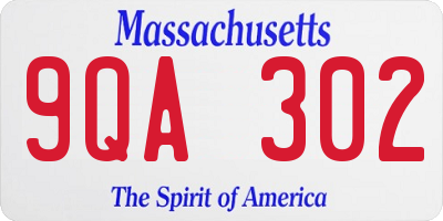 MA license plate 9QA302