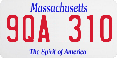 MA license plate 9QA310