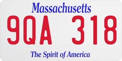 MA license plate 9QA318