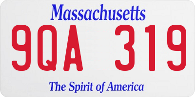 MA license plate 9QA319