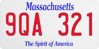 MA license plate 9QA321