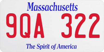MA license plate 9QA322