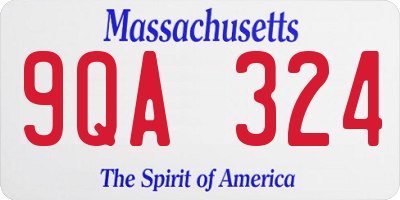 MA license plate 9QA324