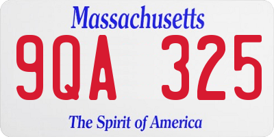 MA license plate 9QA325