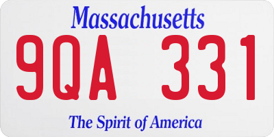 MA license plate 9QA331