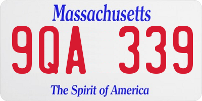 MA license plate 9QA339