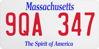 MA license plate 9QA347