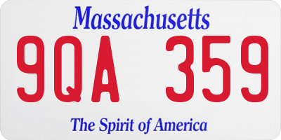 MA license plate 9QA359