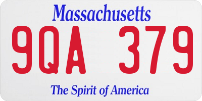MA license plate 9QA379