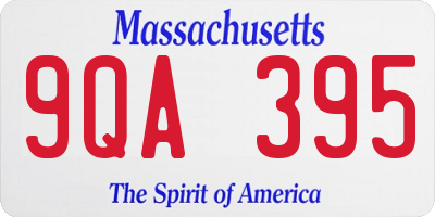 MA license plate 9QA395